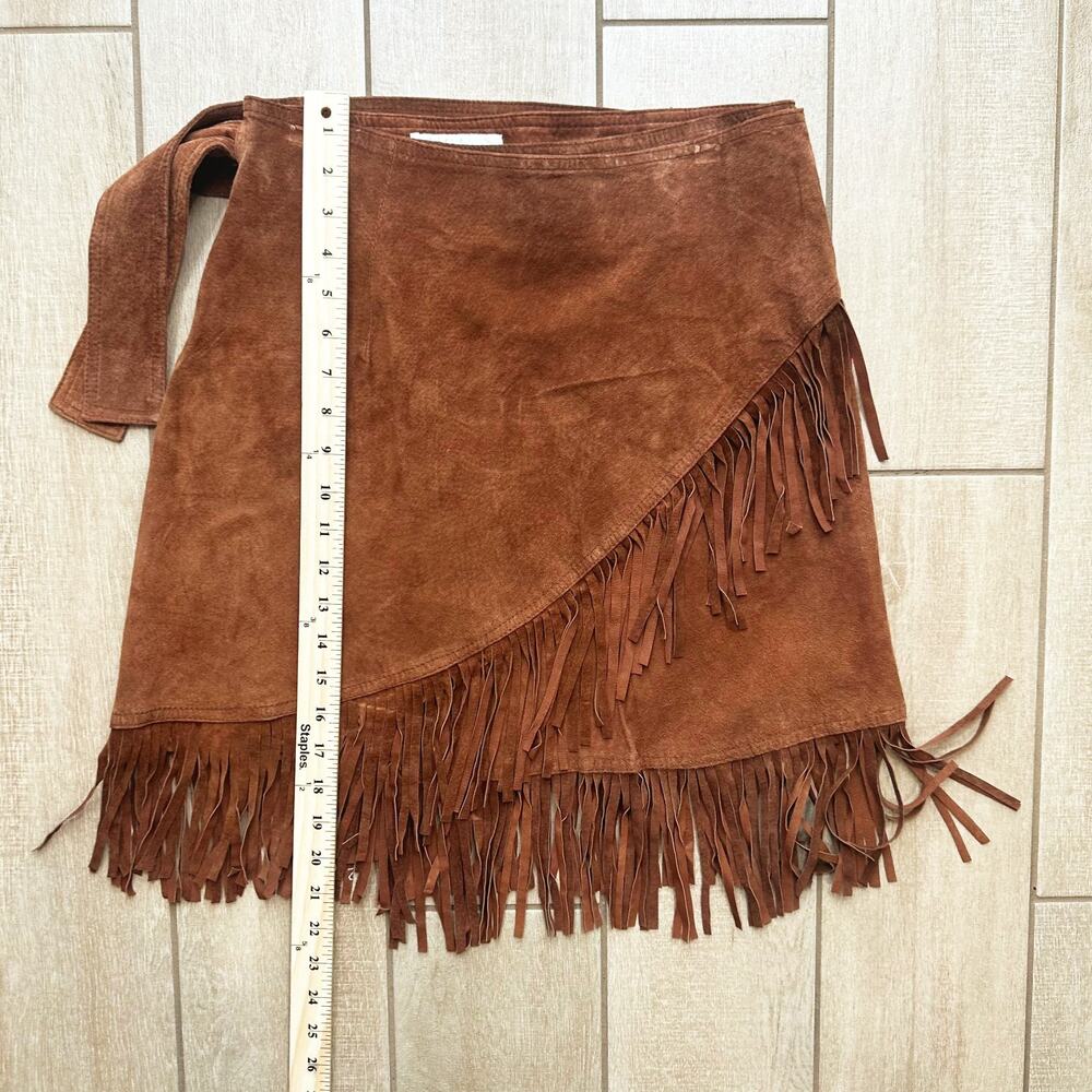 VTG Cedars Suede Fringe 2-Piece Set Skirt/Vest Large Cowgirl Western Festival - Picture 6 of 11